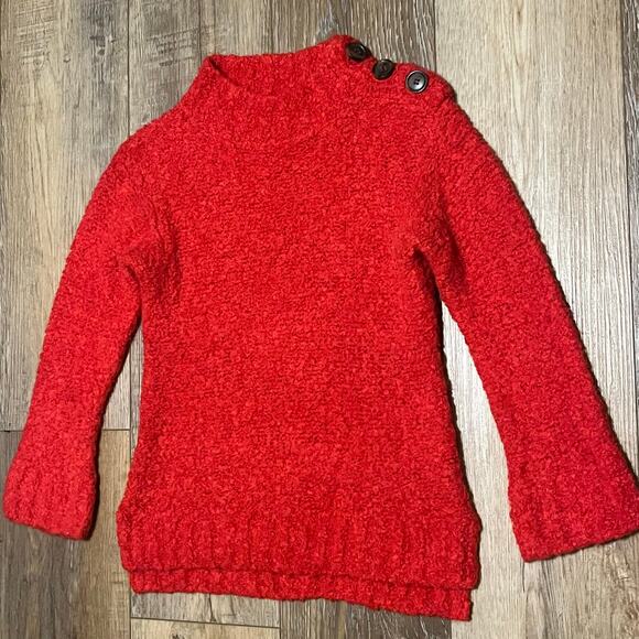 Crewcuts J Crew Girls Chunky Sweater Dress Sz 6/7 Red Alpaca Wool Blend Holiday - Picture 2 of 7